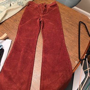Levi's Premium Mahogany Red Smooth Corduroy 70s High Flare Pants